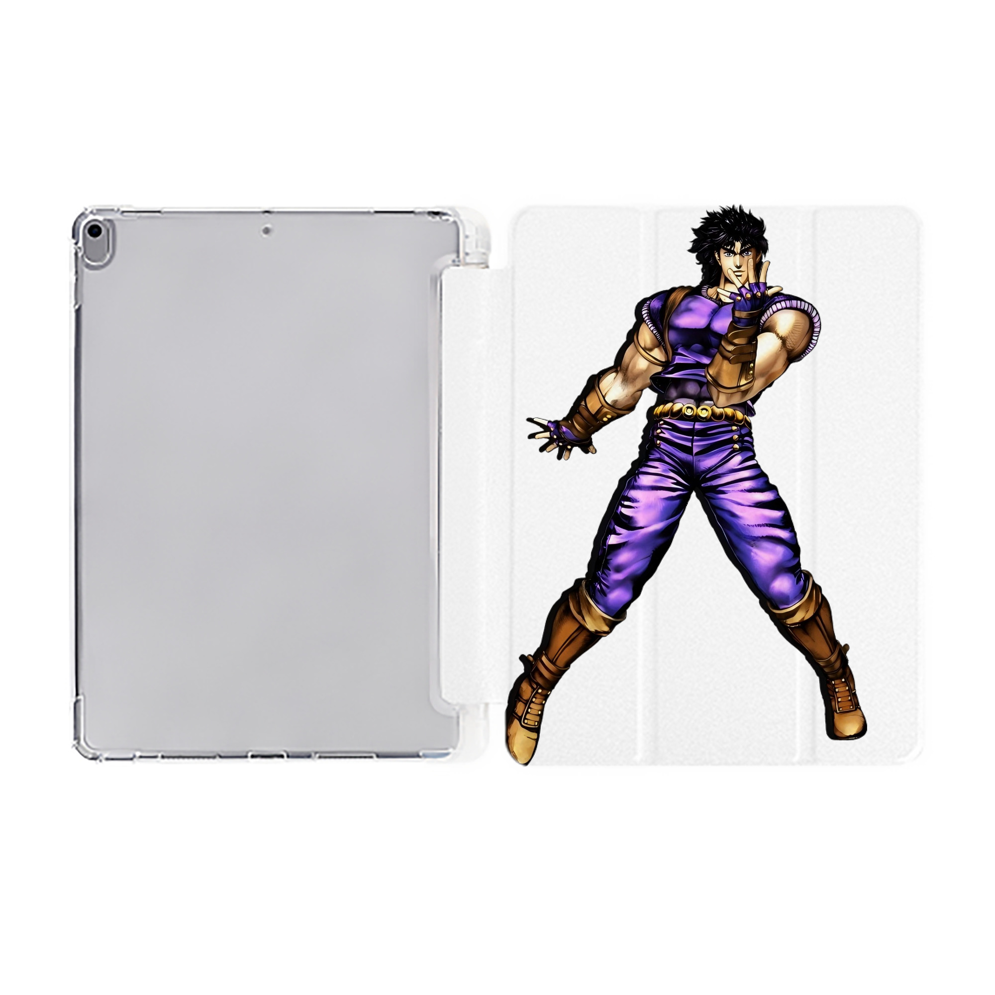 （画像用） ジョジョの奇妙な冒険 /ジョナサン?ジョースター JoJo's Bizarre Adventure Jonathan Joestar IPad ケース ペン収納付き 三つ折りスタンド PUレザー×シリコン 対応機種9.5/10.5/10.9インチ